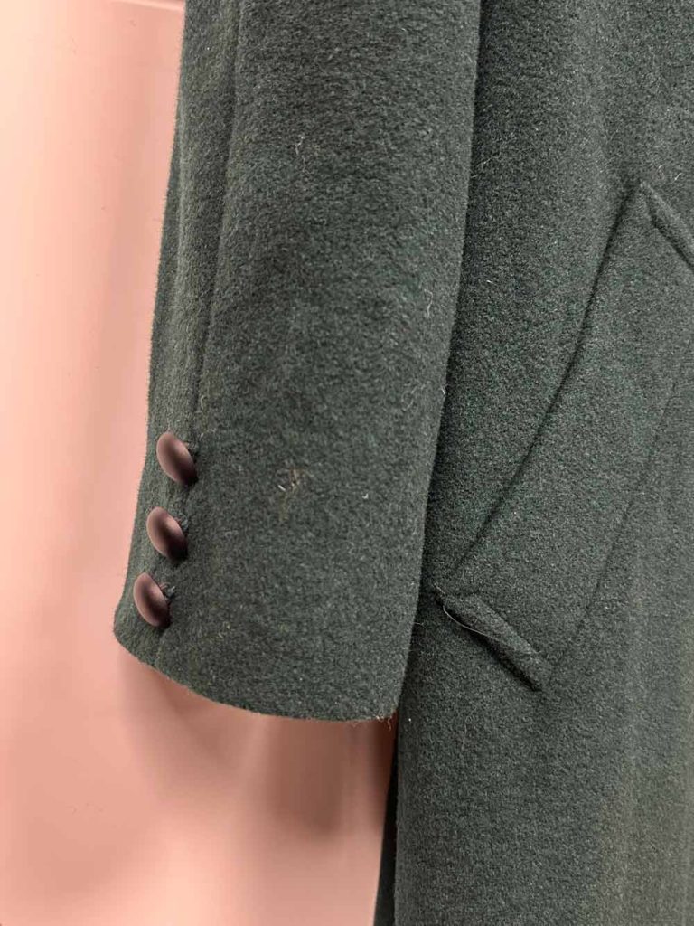 manteau vintage laine vert sapin friperie