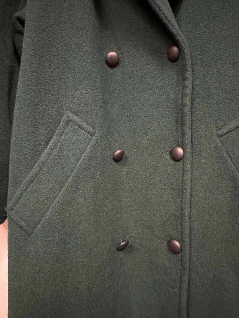 manteau vintage laine vert sapin friperie