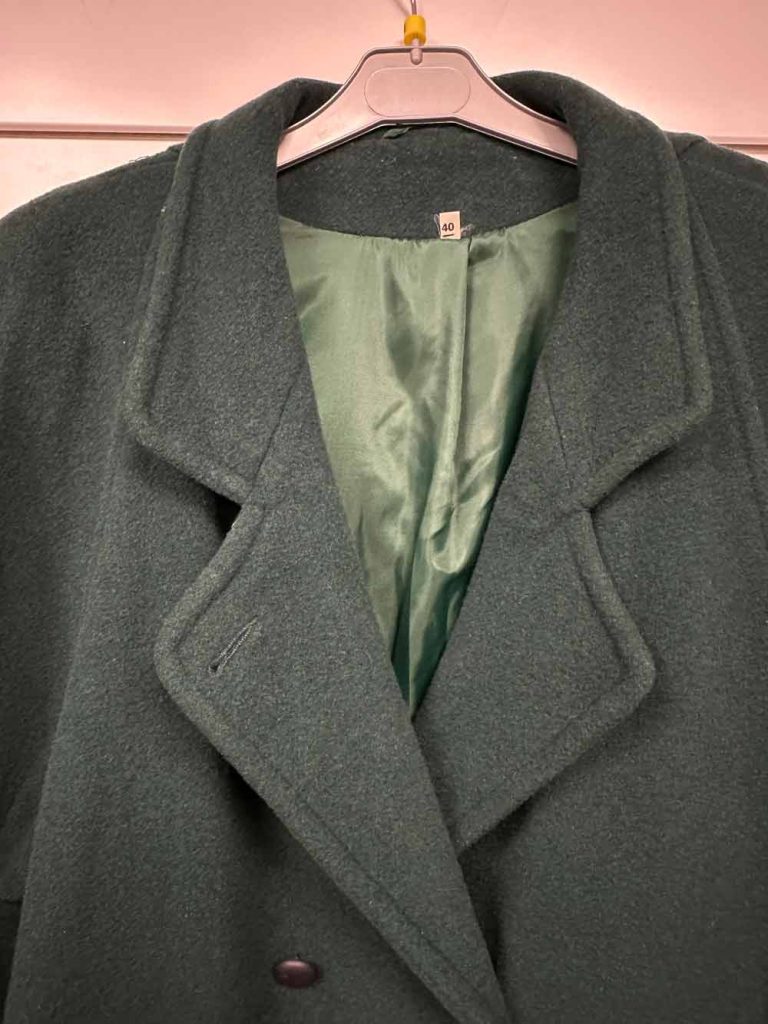 manteau vintage laine vert sapin friperie