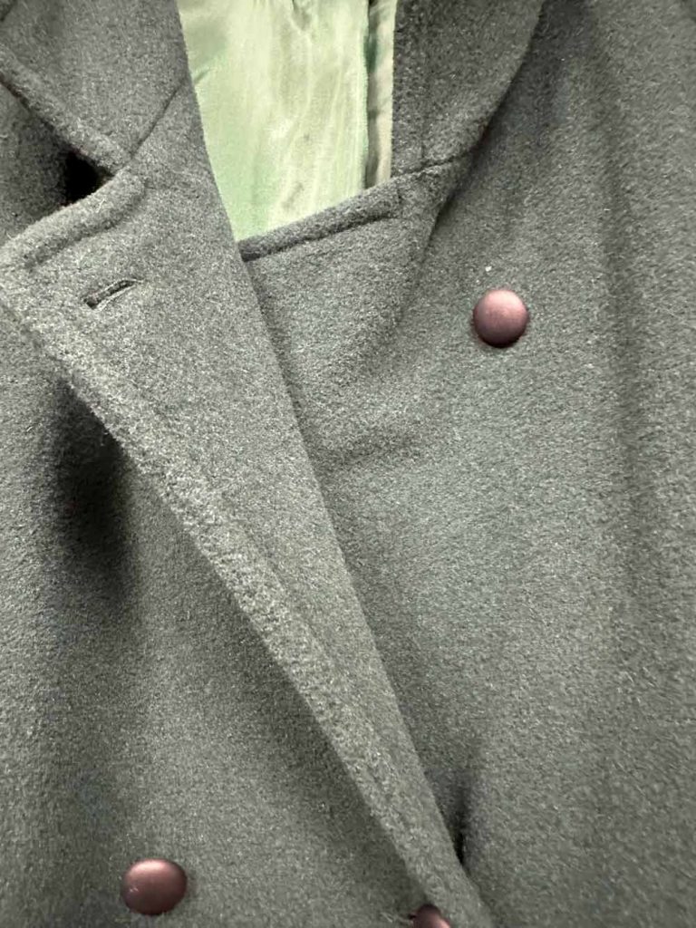 manteau vintage laine vert sapin friperie