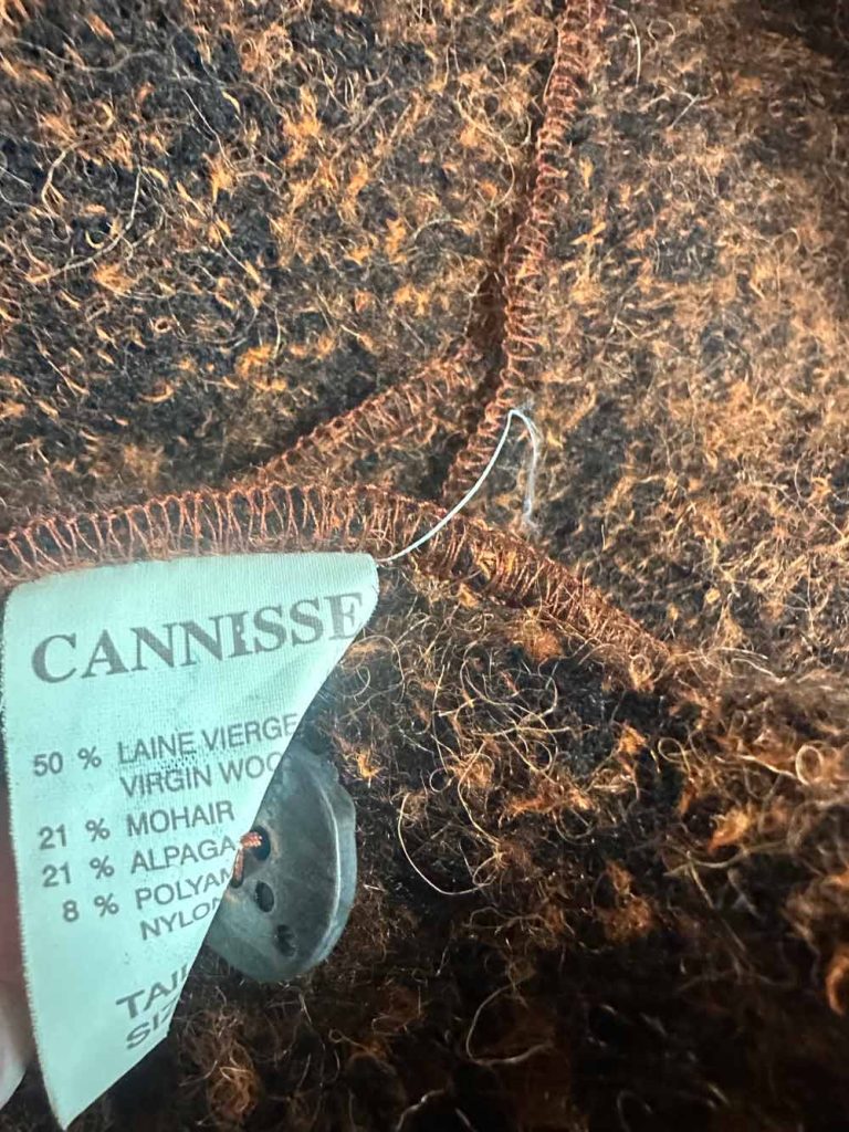 manteau laine mohair alpaga Cannisse friperie en ligne