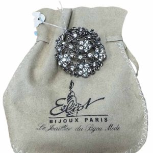 broche argentée Eliot avec son pochon