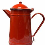cafetière tôle émaillée rouge japy vintage