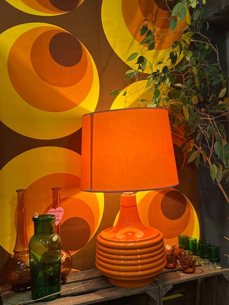lampe à poser années 70 orange