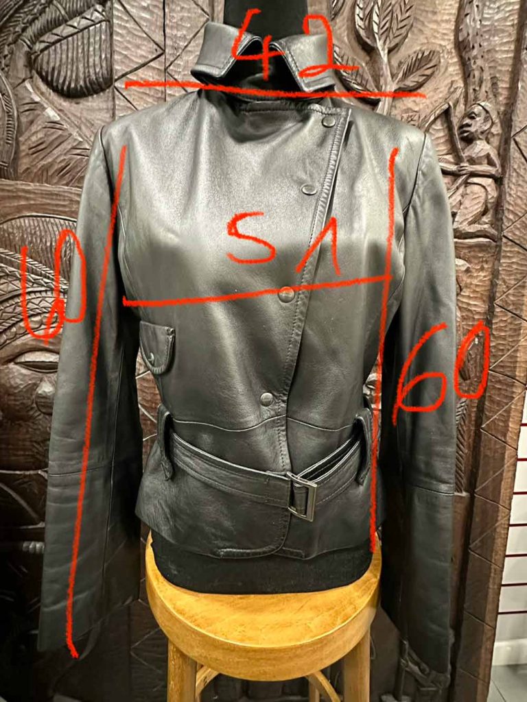 blouson perfecto cuir noir Max Mara Weekend seconde main