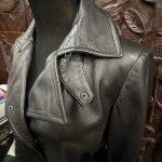 blouson perfecto cuir noir Max Mara Weekend seconde main