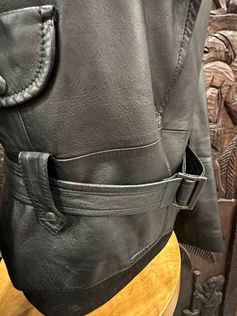 blouson perfecto cuir noir Max Mara Weekend seconde main