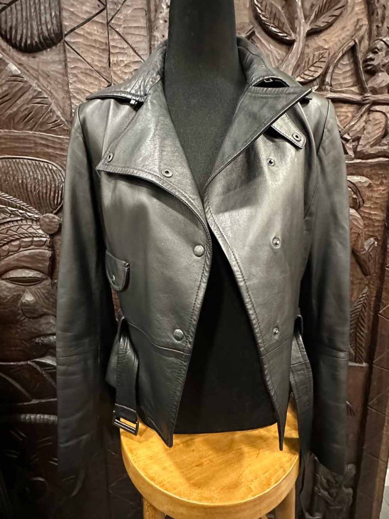 blouson perfecto cuir noir Max Mara Weekend seconde âme