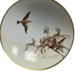 coupe porcelaine médard de noblat limoges france décor chasse