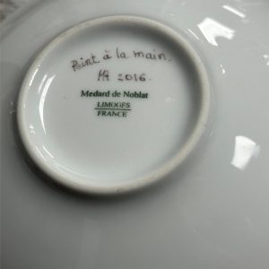 coupe porcelaine médard de noblat limoges france décor chasse