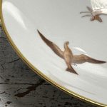 coupe porcelaine médard de noblat limoges france décor chasse