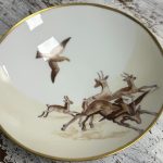 coupe porcelaine médard de noblat limoges france décor chasse