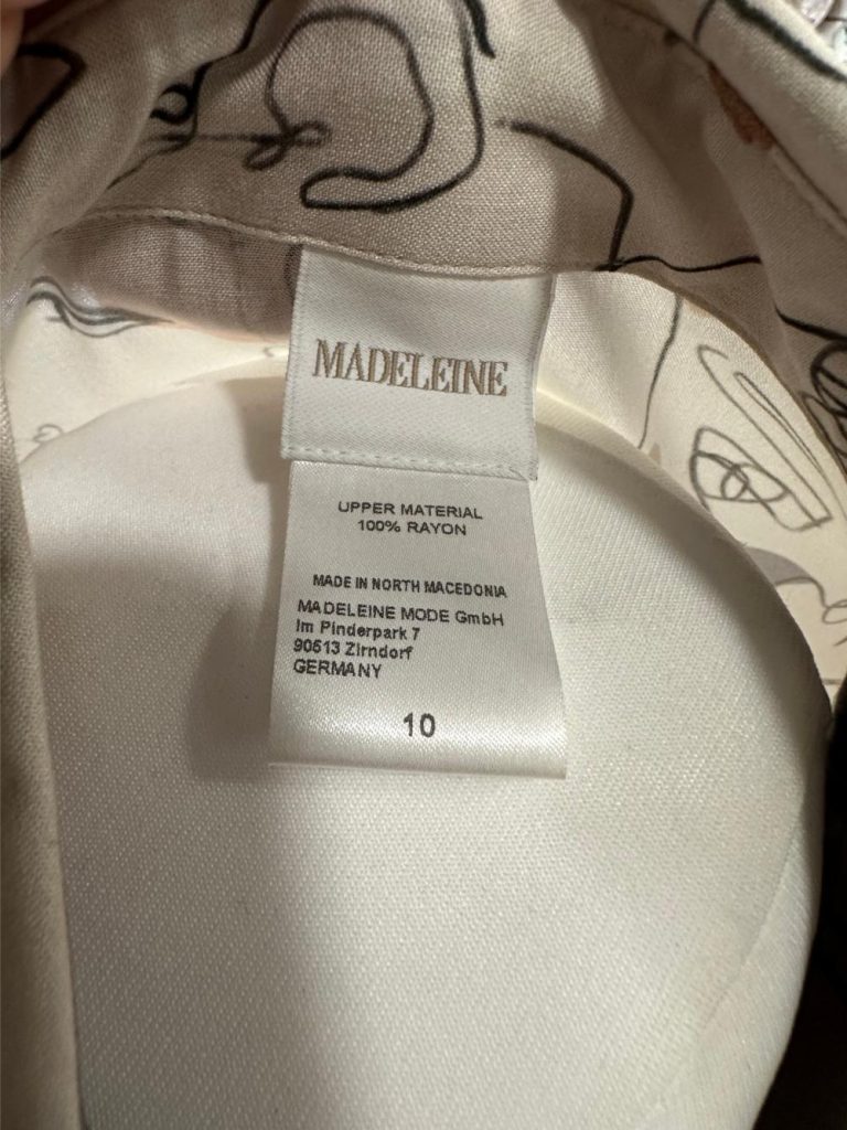 chemise femme Madeleine seconde main motifs visages taille 42