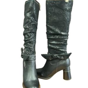 bottes cuir noir Laura Vita seconde âme