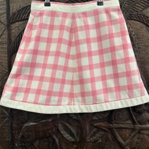 ensemble COURREGES jupe et veste blanc et rose à carreaux seconde âme