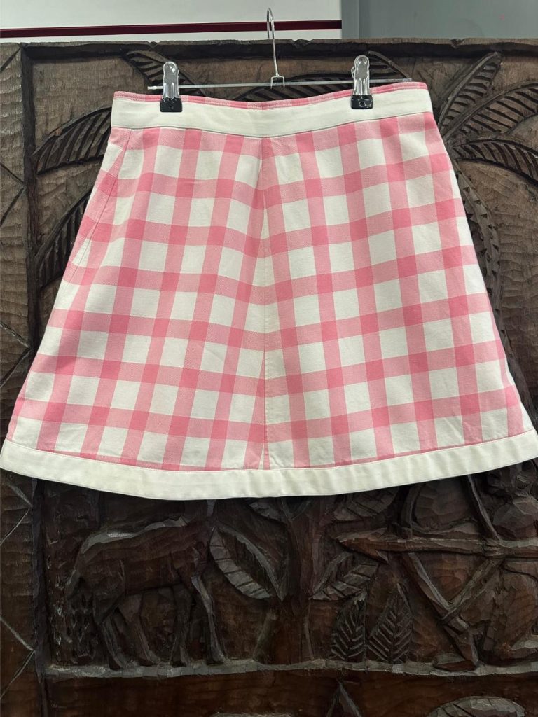 ensemble COURREGES jupe et veste blanc et rose à carreaux seconde âme
