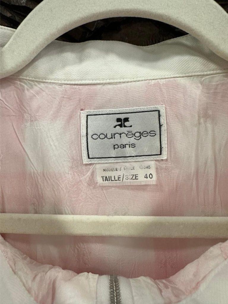 ensemble COURREGES jupe et veste blanc et rose à carreaux seconde âme