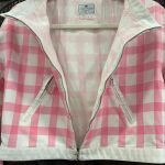 ensemble COURREGES jupe et veste blanc et rose à carreaux seconde âme