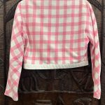 ensemble COURREGES vintage jupe et veste blanc et rose à carreaux seconde main