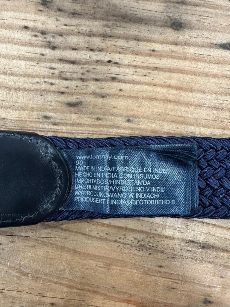 ceinture tressée homme Tommy Hilfiger bleu marine friperie en ligne