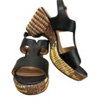 sandale cuir noir adige seconde ame seconde main friperie en ligne