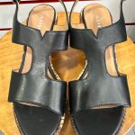 sandale cuir noir adige seconde ame seconde main friperie en ligne