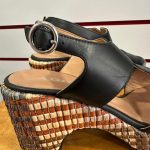 sandale cuir noir adige seconde ame seconde main friperie en ligne