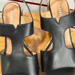 sandale cuir noir adige seconde ame seconde main friperie en ligne