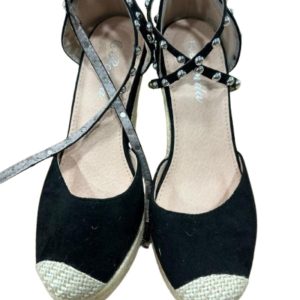 espadrilles cuir et daim compensées cloutées seconde main