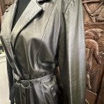 trench cuir noir influence seconde ame friperie en ligne