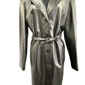 trench cuir noir influence seconde ame friperie en ligne