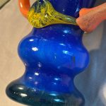 vase verre bleu et orange Murano seconde ame
