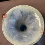 vase verre bleu et orange Murano seconde ame