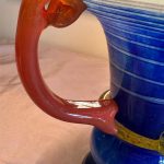 vase verre bleu et orange Murano seconde ame