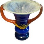 vase verre bleu et orange Murano seconde ame