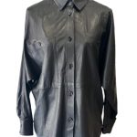 chemise cuir noir IRO seconde main friperie en ligne