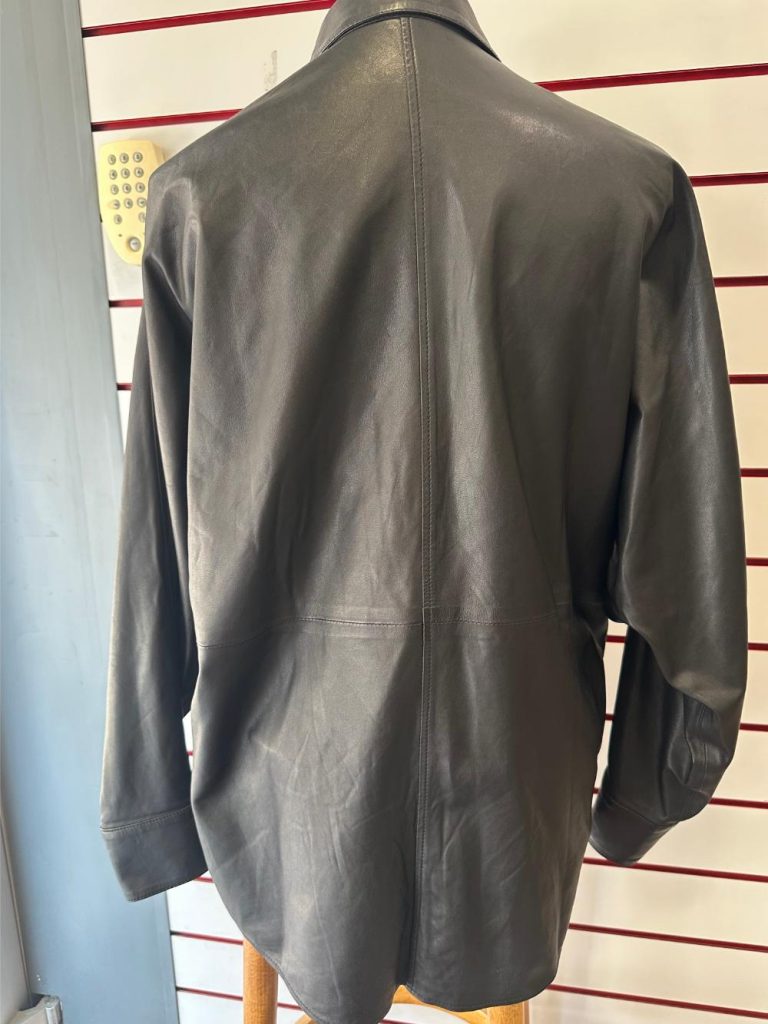 chemise cuir noir IRO seconde main friperie en ligne