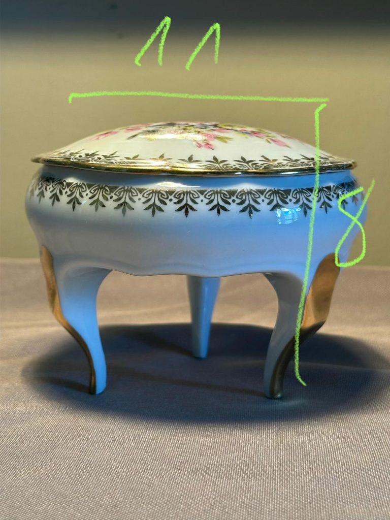 Boîte à Bijoux / Bonbonnière Tripode en Porcelaine de Limoges brocante en ligne seconde âme
