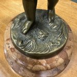 Paire de statuettes musiciens en bronze et marbre rouge brocante en ligne seconde âme