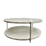 table basse blanche verre IKEA par Ehlen Johansson, années 1980 seconde âme brocante en ligne