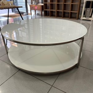 table basse blanche verre IKEA par Ehlen Johansson, années 1980 seconde âme brocante en ligne