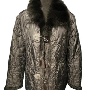 Un Jour Ailleurs Veste matelassée en polyamide et polyester avec fourrure noire friperie en ligne seconde âme