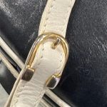 Sac bandoulière Charles Jourdan Paris vintage années 80 – cuir bleu marine & blanc friperie en ligne seconde âme